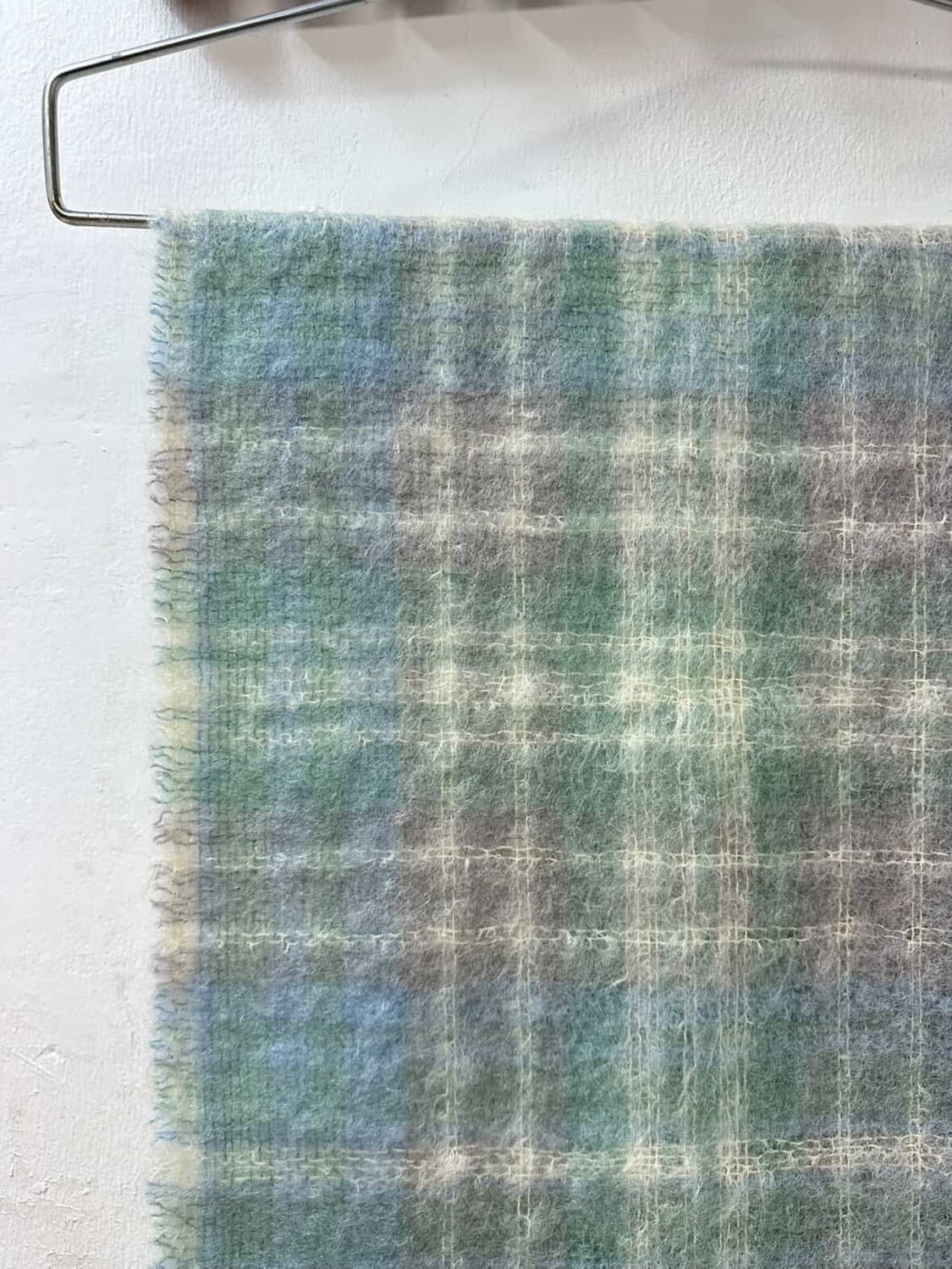 택있는 새상품 모헤어 울 혼방 스코틀랜드 체크 머플러 상품이미지2