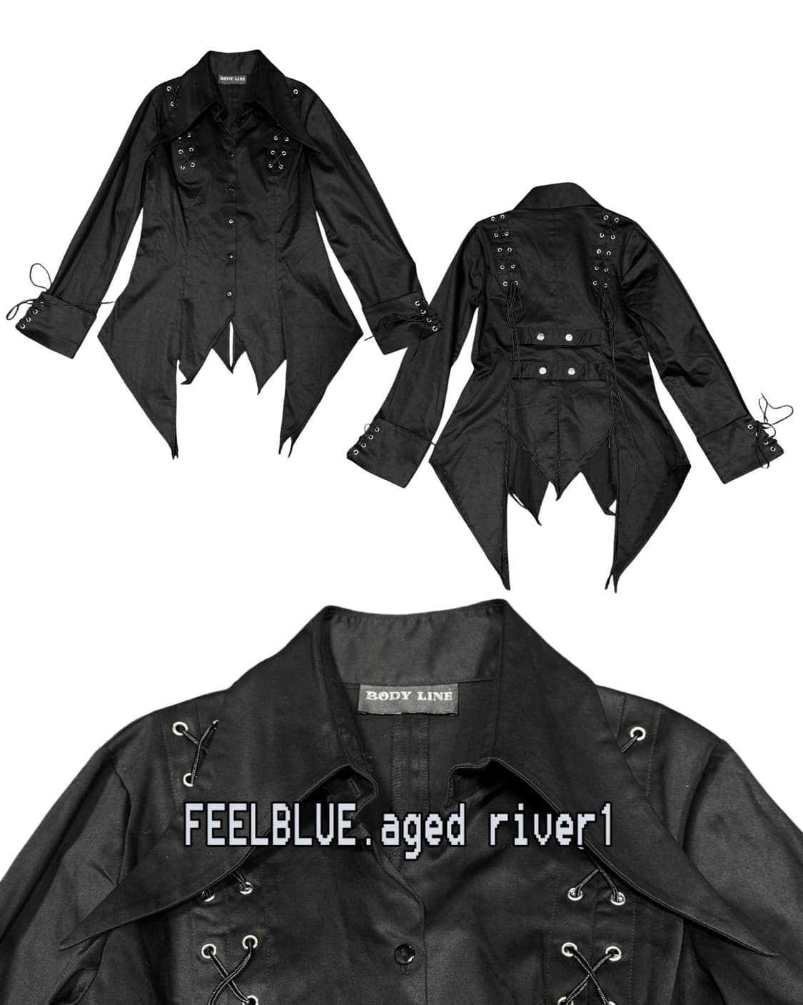 Lace-Up Shirt & Star Skirt Trench Set 상품이미지3