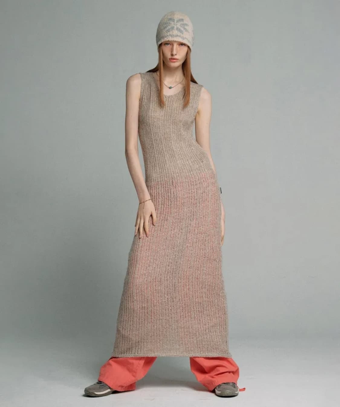 스컬프터 블렌드 니트 맥시 드레스 아이보리 상품이미지1