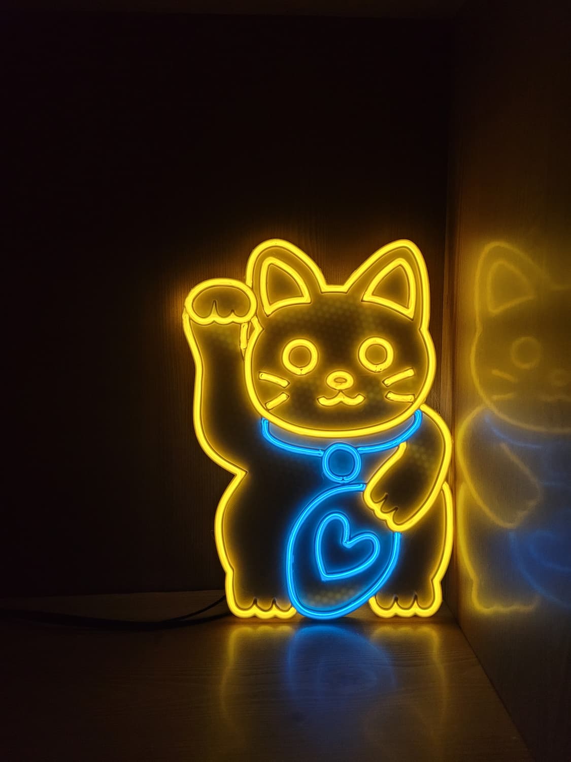 네온사인 마네키네코 행운 고양이 led 램프 조명 무드등 상품이미지5