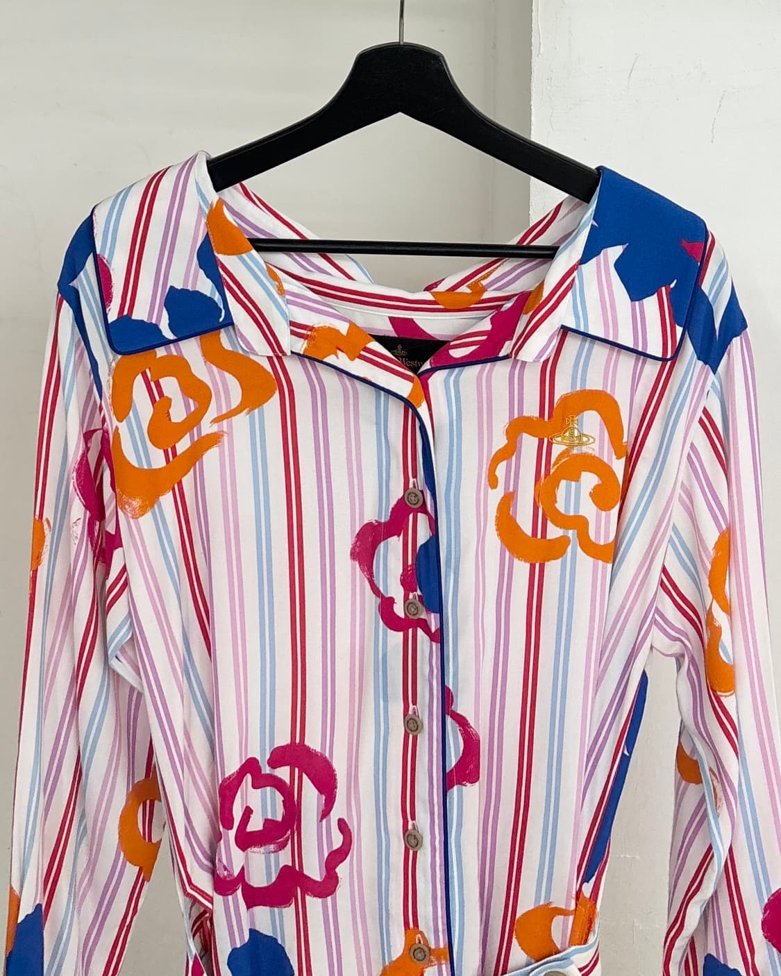 비비안 웨스트우드 멀티컬러 스트라이프 플로랄 원피스  상품이미지2