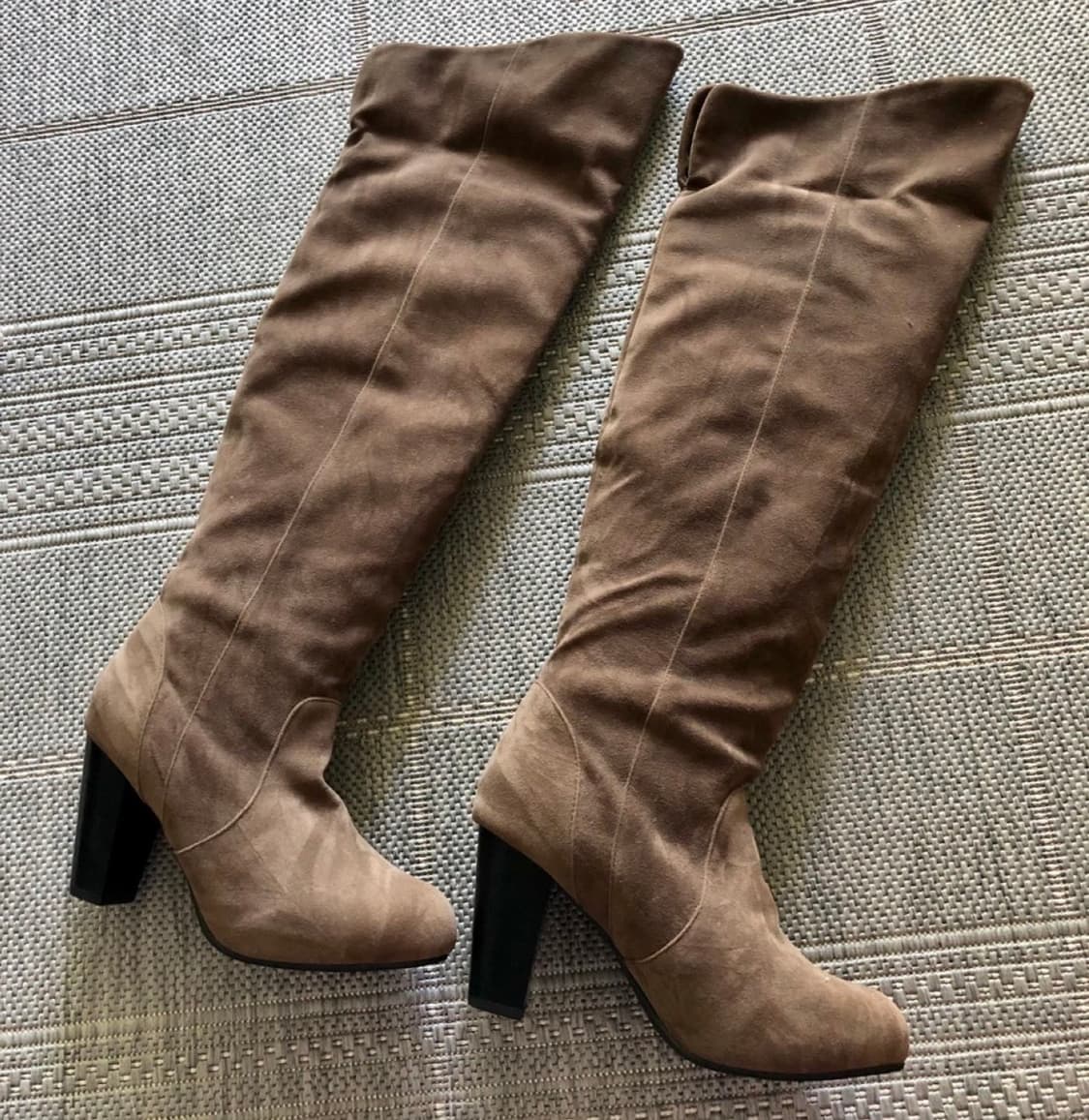 HEATHER 스웨이드 롱부츠 모카 상품이미지1