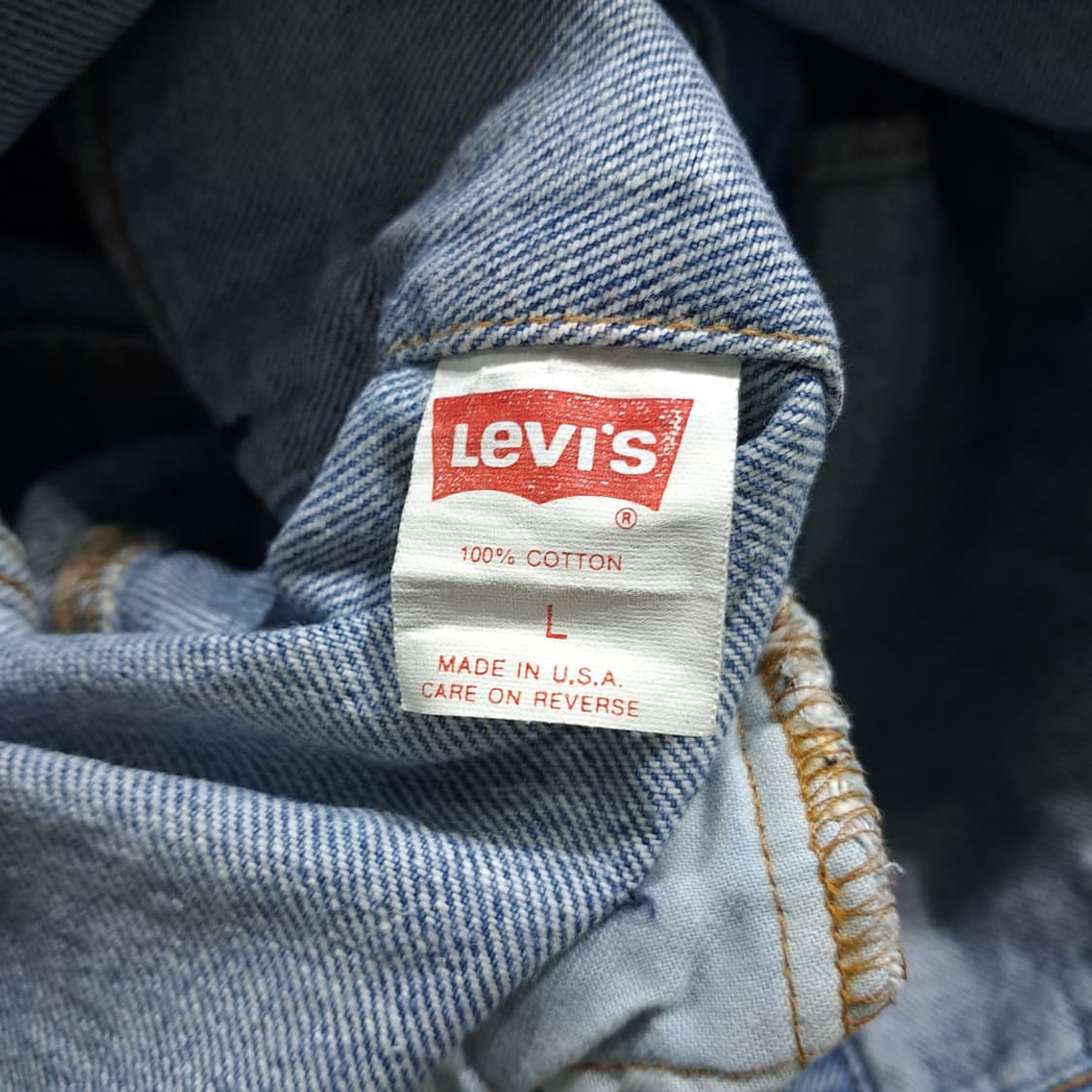 CL946 L 리바이스 90s 미국산 70507 레드탭 데님 자켓 상품이미지5
