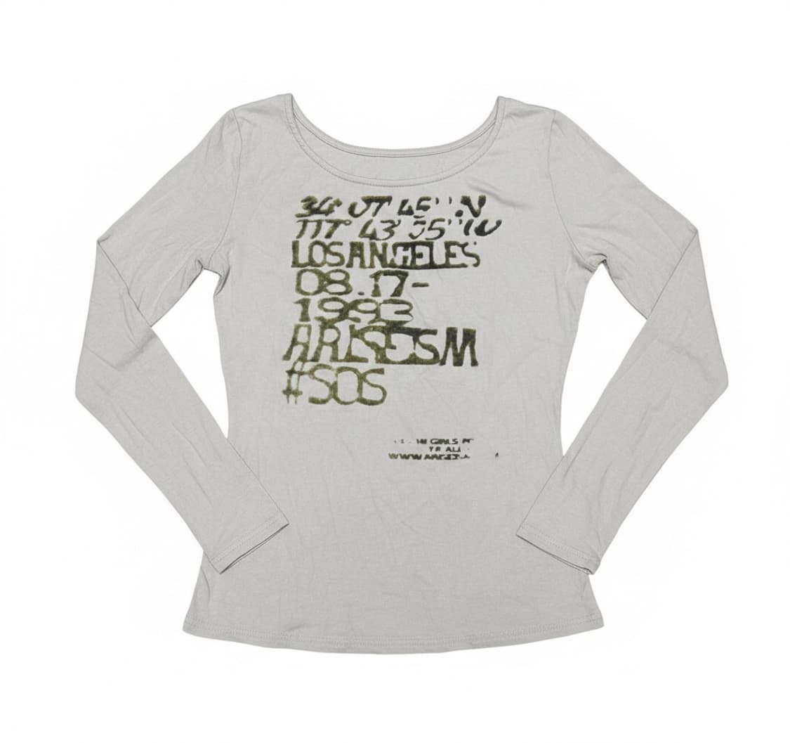 y2k 베이지 긴팔 (L) 상품이미지1