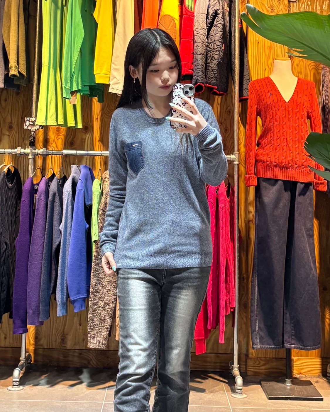 S DIESEL 디젤 트윙클 그레이블루 원포켓 니트  상품이미지1