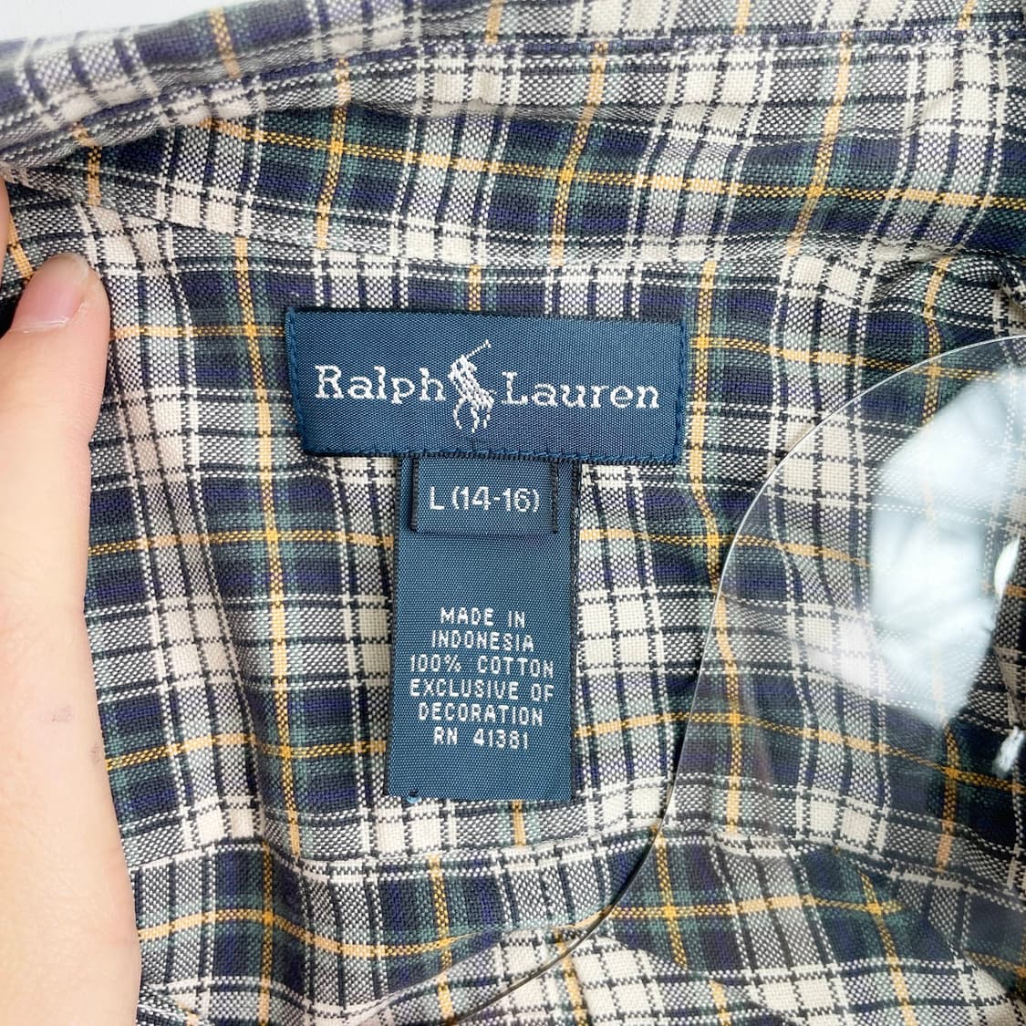 A2 폴로 랄프로렌 코튼 타탄체크 셔츠 S사이즈 상품이미지5