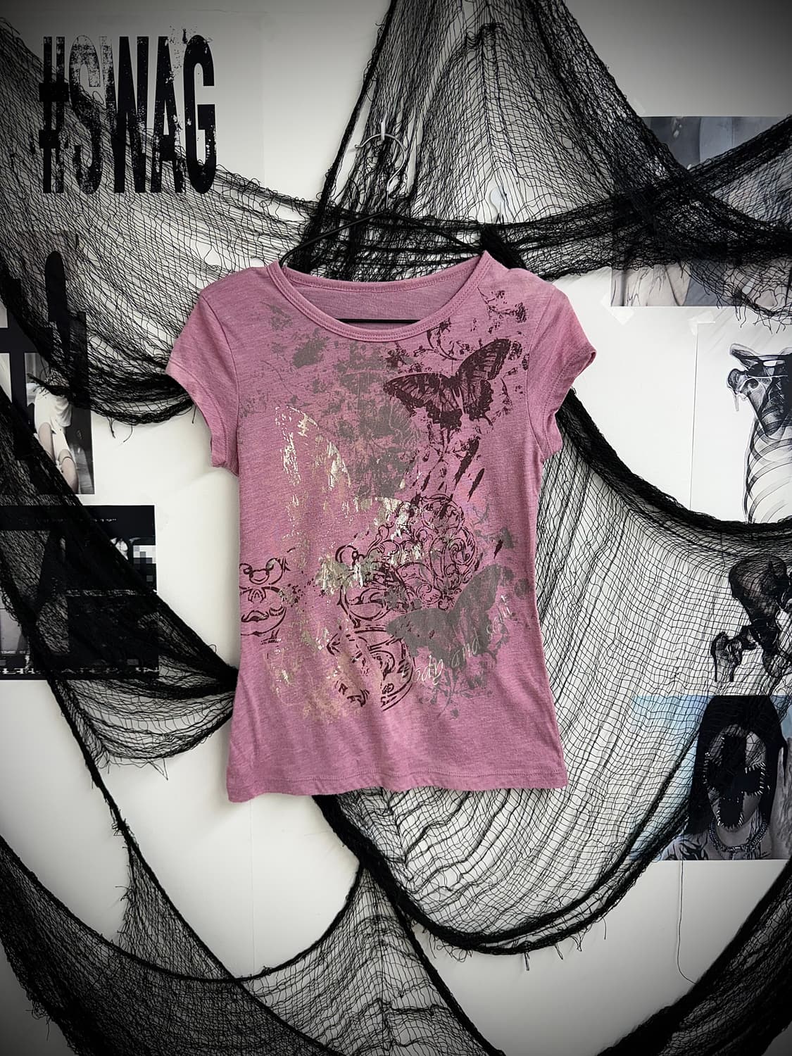 00s butterfly printing halfsleeve 상품이미지2