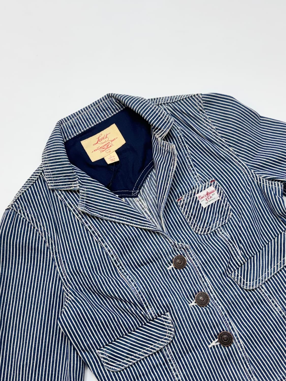 Levis 리바이스 스트라이프 크롭 데님 워크 자켓 상품이미지2