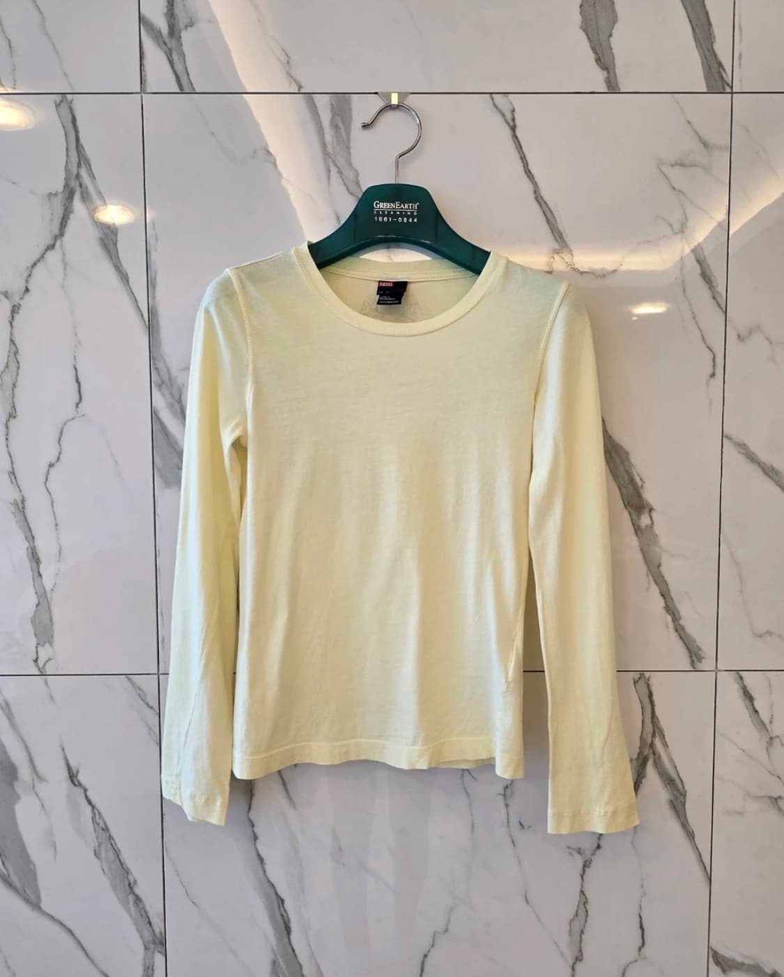 Diesel 디젤 연노랑 긴팔 면 티셔츠 XS S 상품이미지1