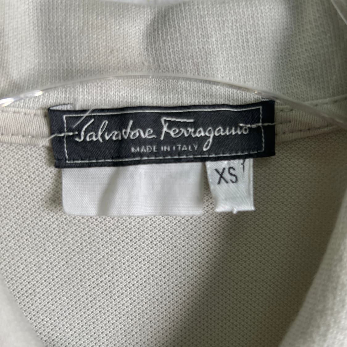 페라가모 빈티지 라이트 그레이 반팔 폴로 셔츠 XS 상품이미지3