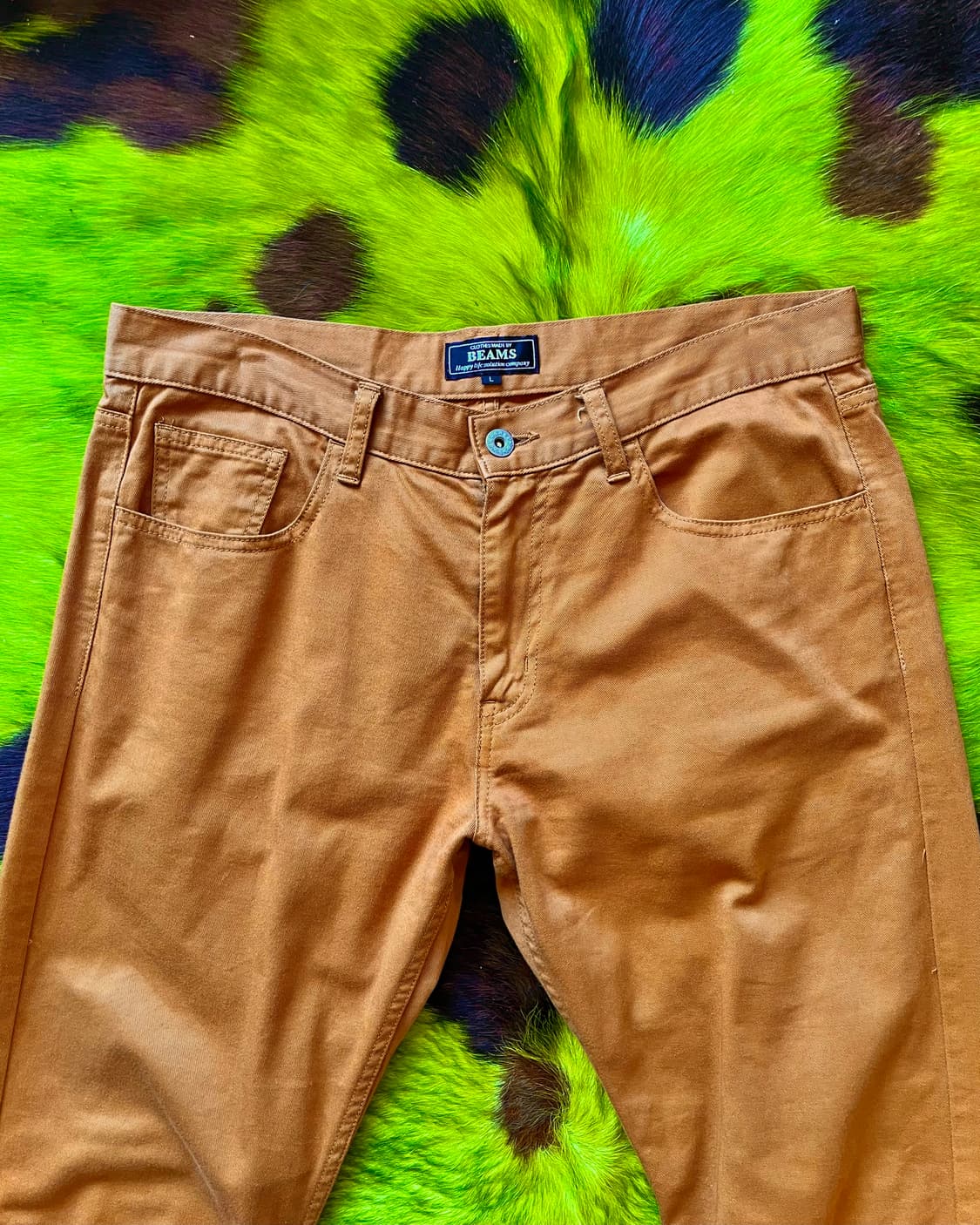 BEAMS Relaxed Camel Cotton Chino Pants 상품이미지4