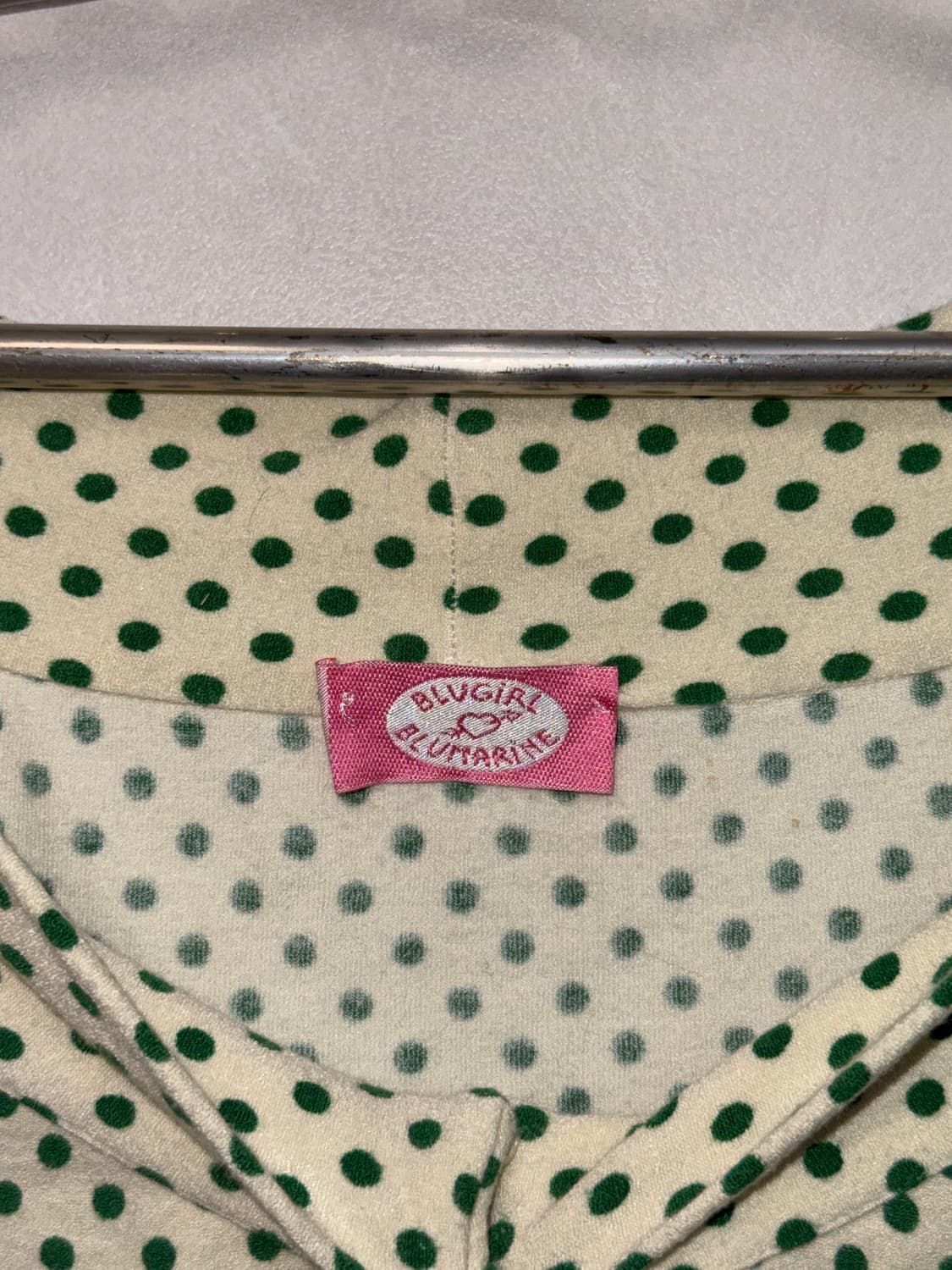 Blumarine green dot offshoulder cardigan 상품이미지8