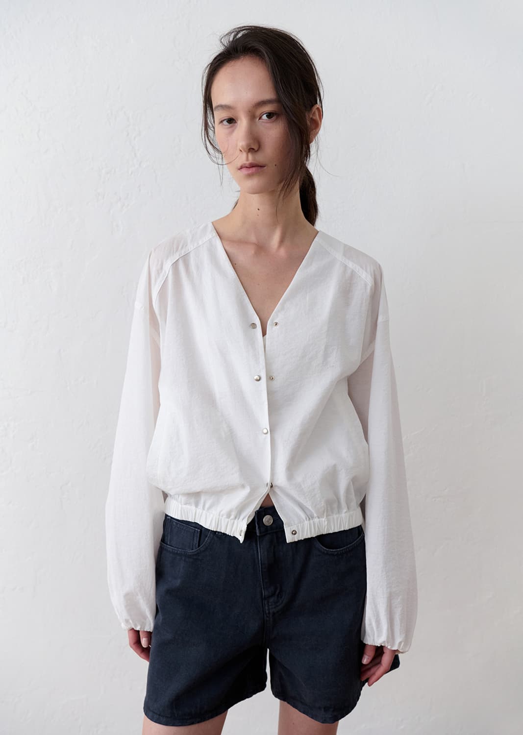 어그스트 ugst sheer no-collar jumper (white) 상품이미지1