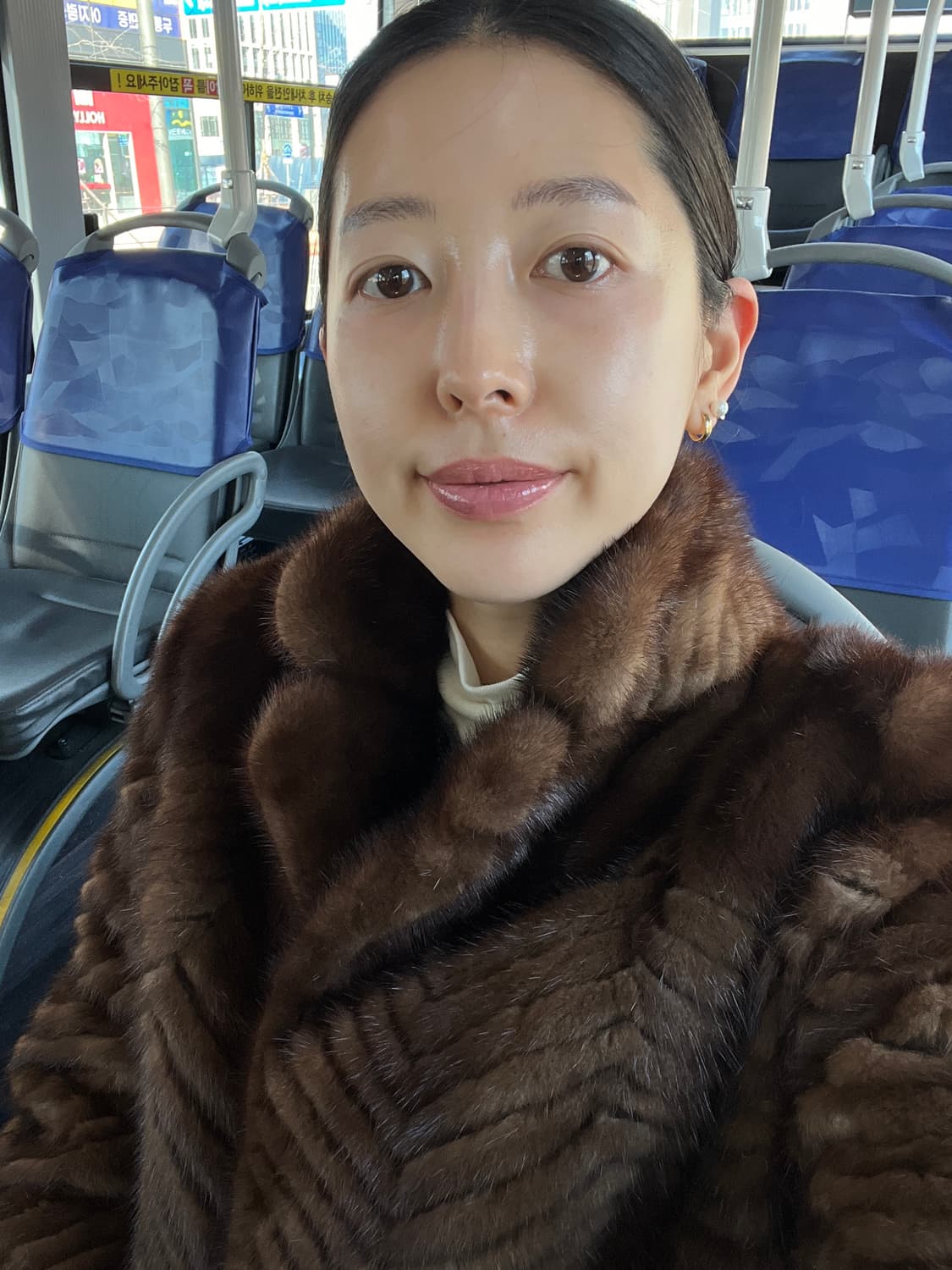 밍크 코트 브라운 55 사이즈 (리얼퍼) 상품이미지1