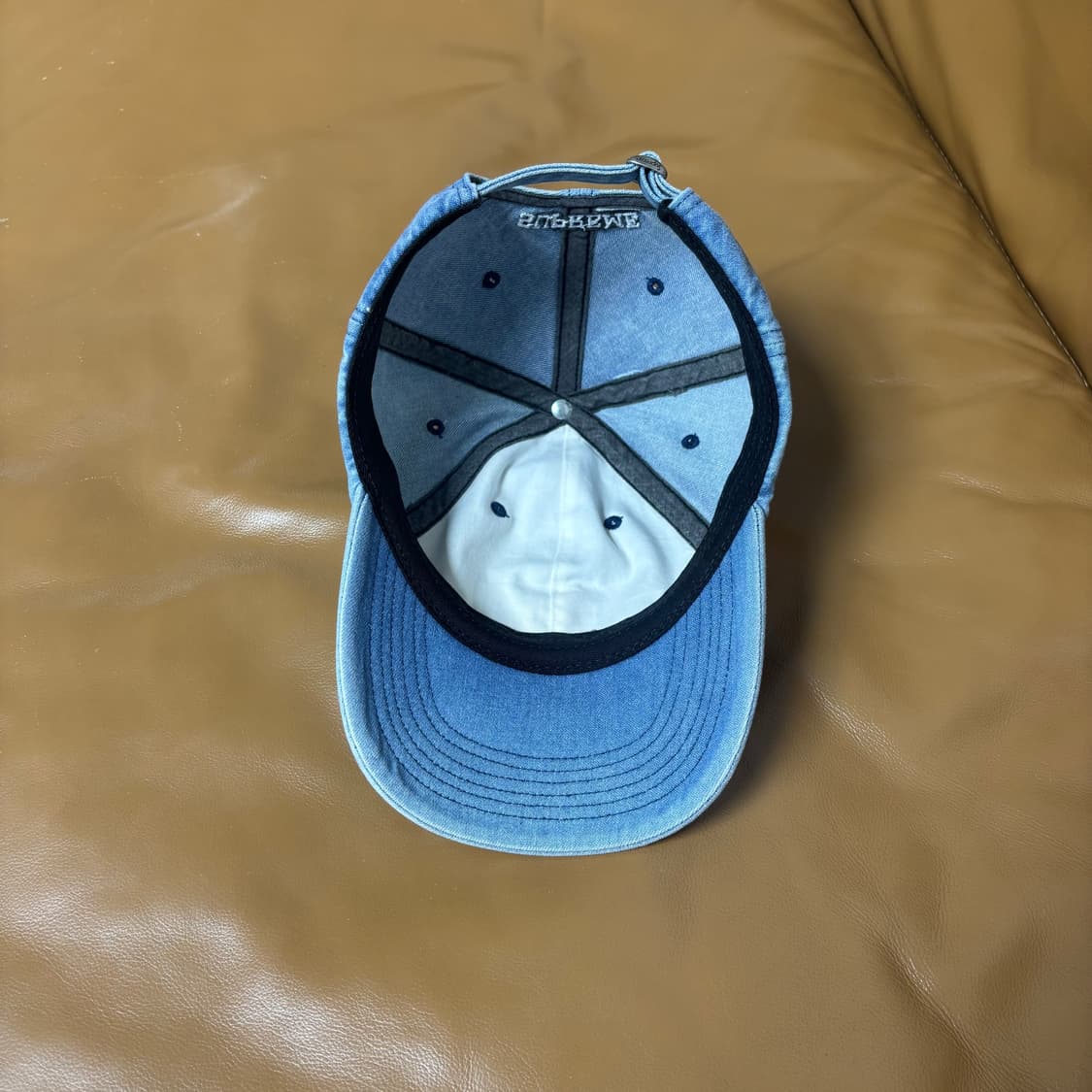 Supreme 슈프림 멀티 컬러 로고 워시드 데님 6패널 볼캡 모자 상품이미지6