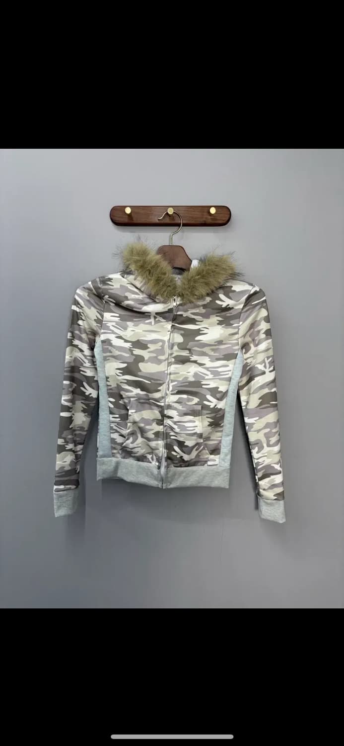 빈티지 y2k 울프죠 카모라이트 후드집업 H1591 상품이미지2