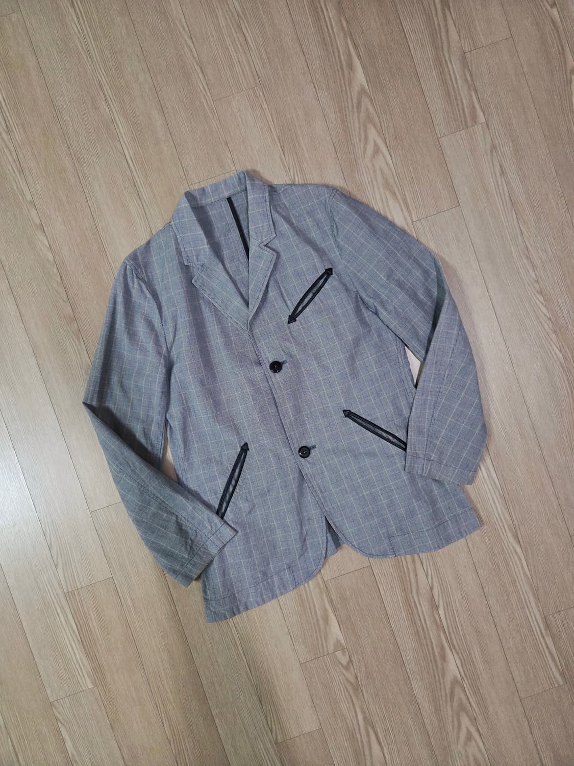 빔즈 글렌 체크 쉽스킨 디테일 워크 재킷 상품이미지3