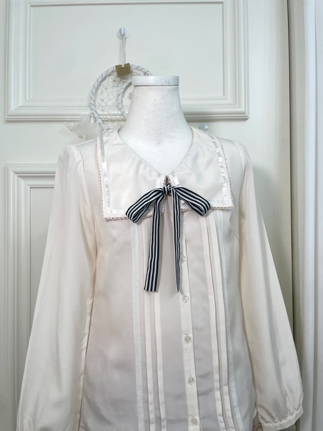 ivory collar bow point blouse 상품이미지5