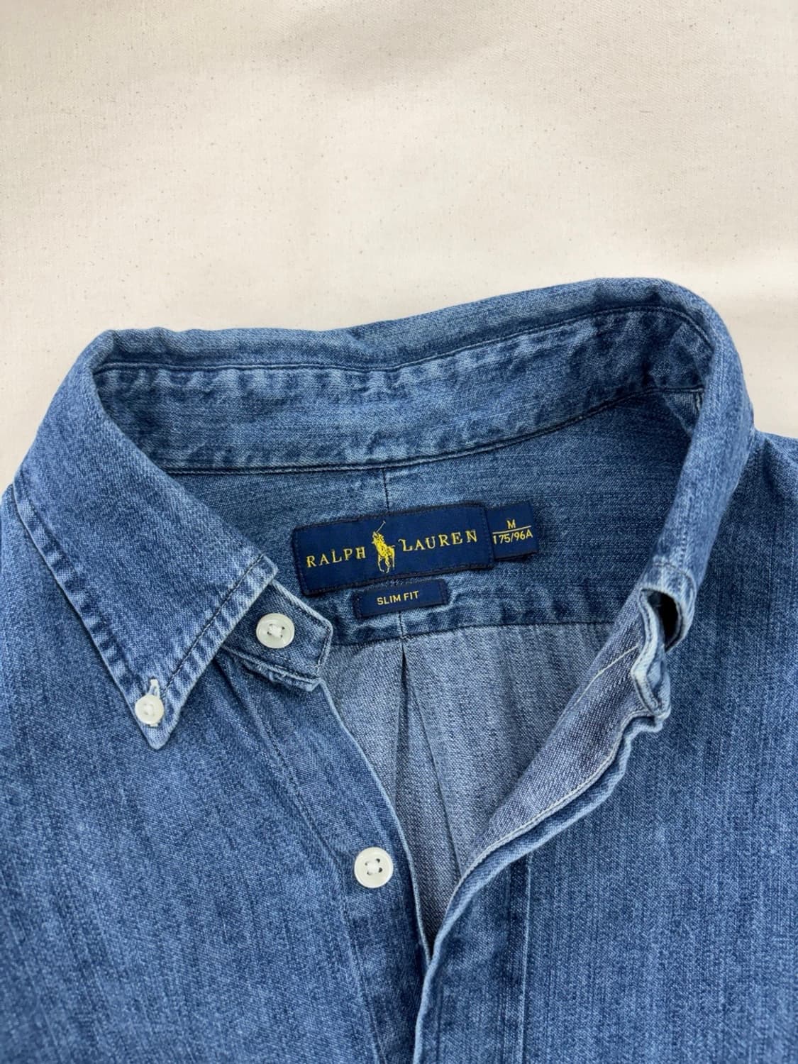 폴로 랄르포렌/ 샴브레이 데님 셔츠 슬림핏/ M 상품이미지7