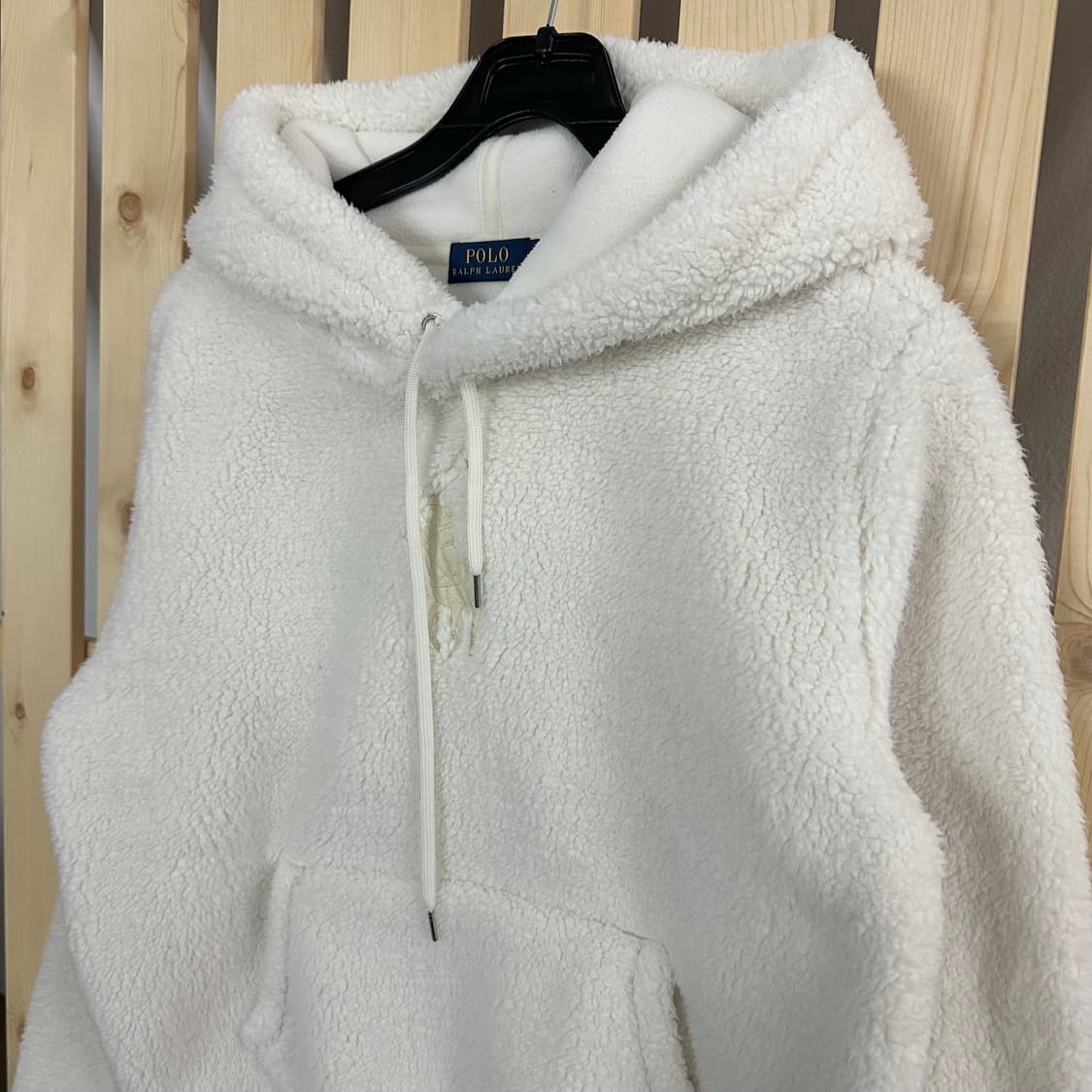 (M) 폴로 랄프로렌 빅포니 아이보리 후리스 플리스 후드티 상품이미지3