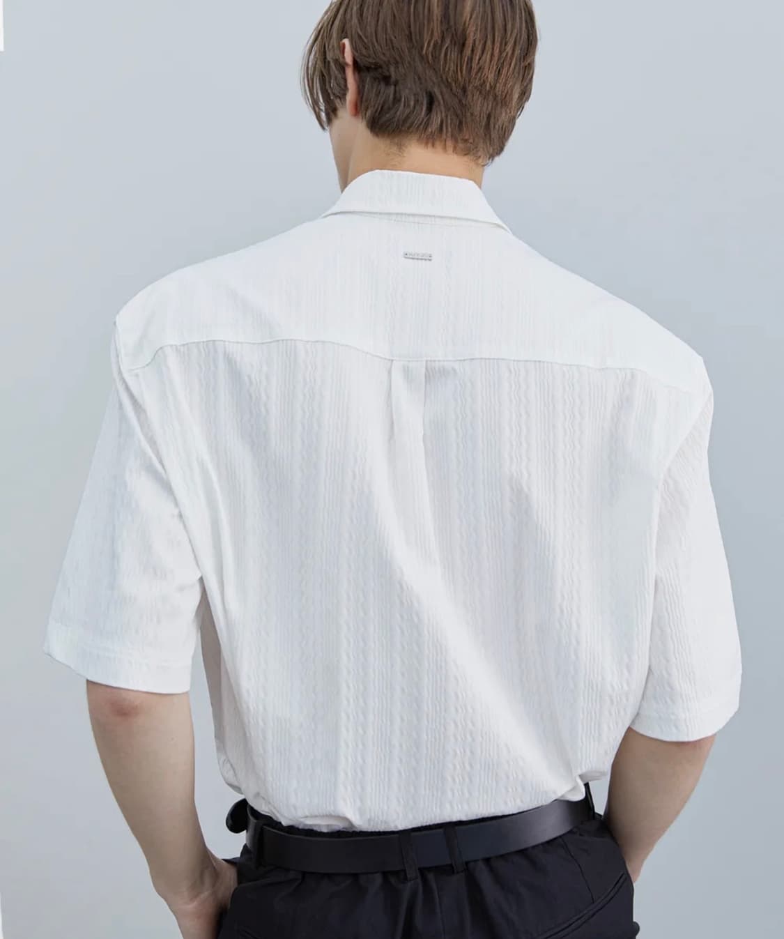 트립르센스 워터웨이브 자카드 화이트 하프 셔츠 L 상품이미지2
