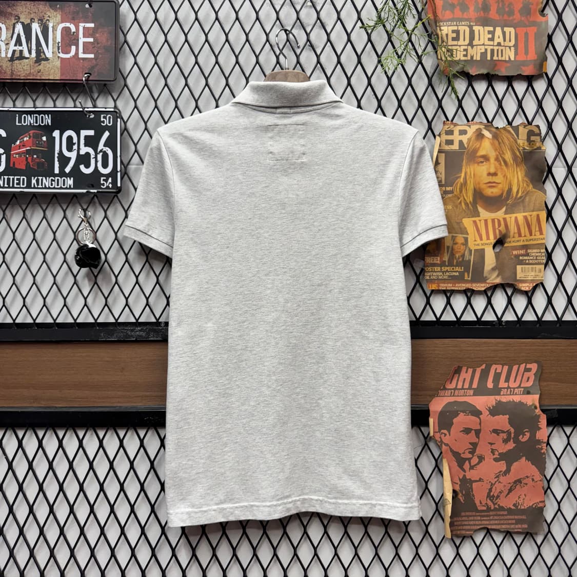 홀리스터 아이콘 스트레치 PK 카라 반팔티 연그레이 상품이미지2
