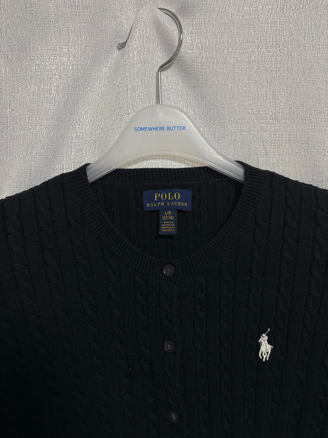 POLO 폴로 걸즈 케이블 니트 가디건 블랙 L 상품이미지2