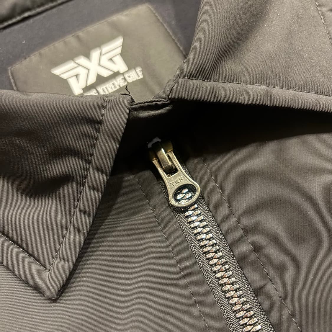 [XL] PXG 골프 레더 패치 블랙 봄버 자켓 B873 상품이미지4