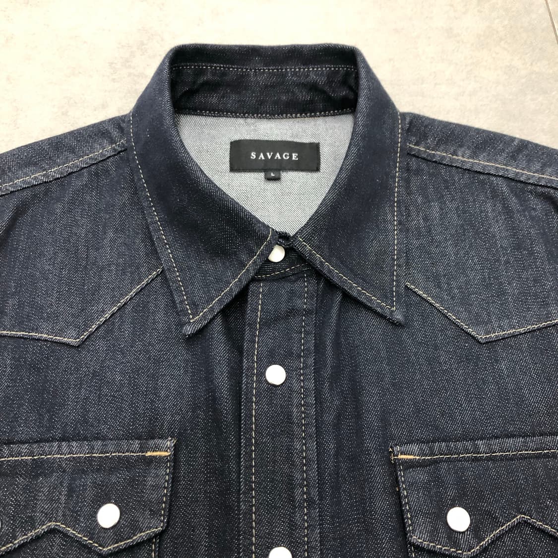 세비지 savage 웨스턴 데님 셔츠 L 상품이미지2
