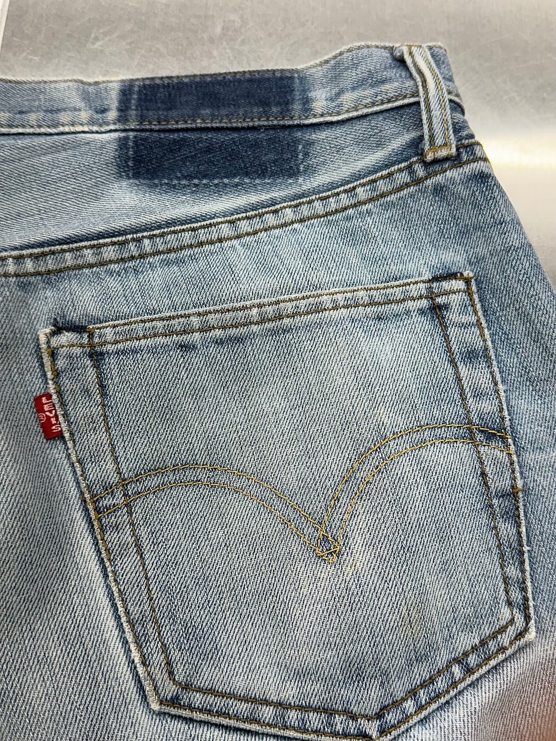 리바이스 501 빅 E 하드 페이 디드 버튼 플라이 데님 팬츠 상품이미지8