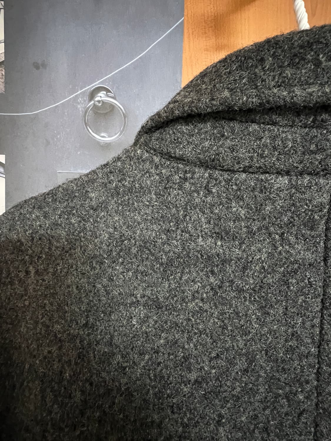 차콜 하이넥 코트 상품이미지8