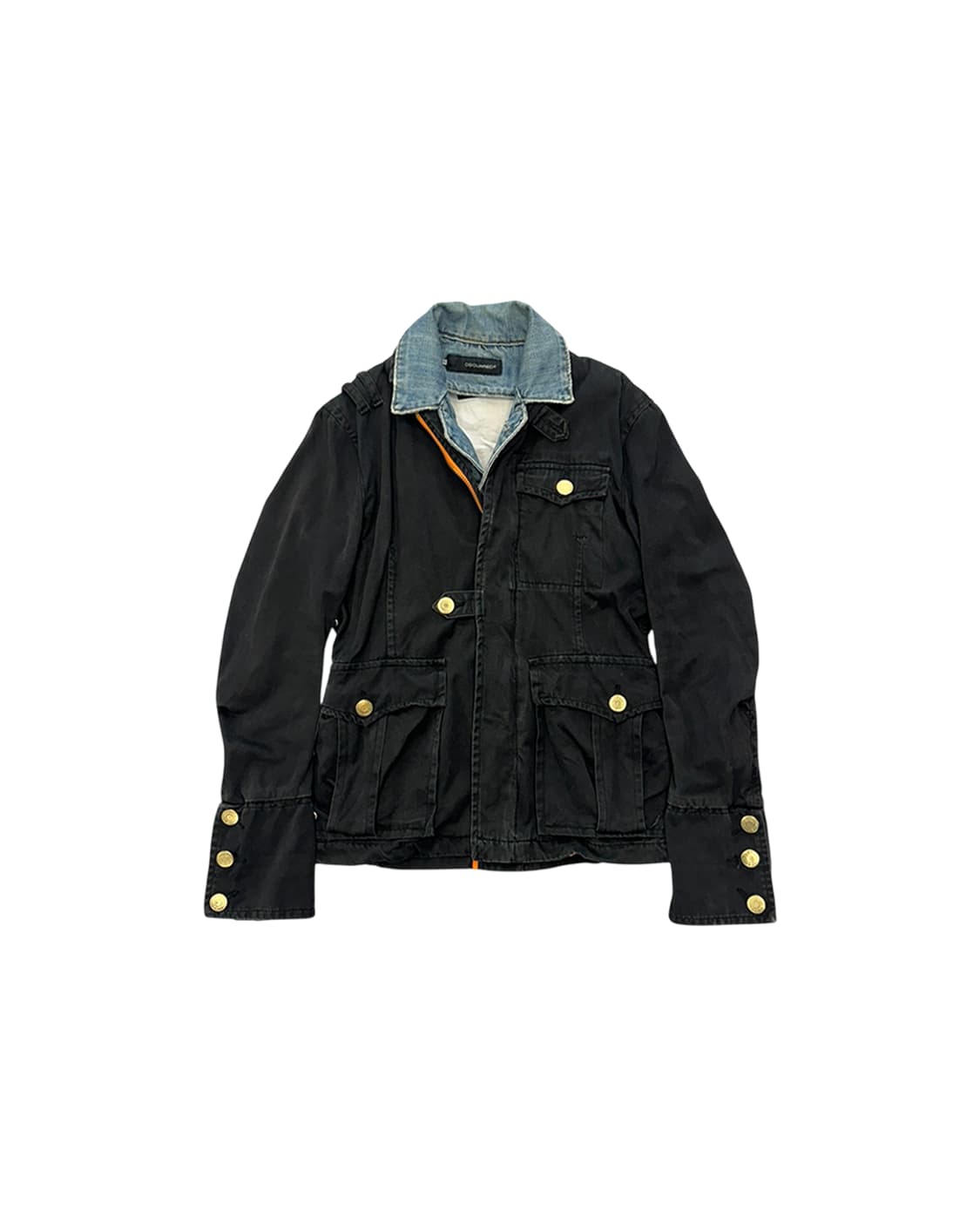 디스퀘어드2 05SS 데님 레이어드 밀리터리 자켓 블랙 상품이미지4