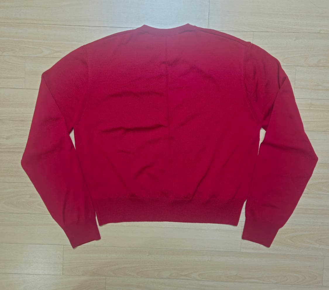 토니웩 슈퍼 파인 울 크루넥 가디건 레드 XL 상품이미지4