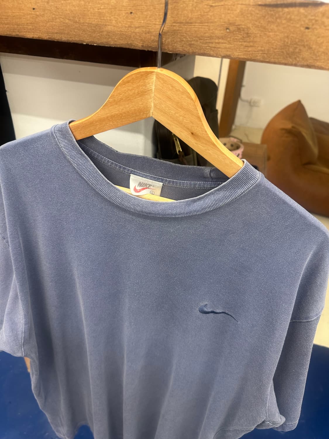 1990s NIKE 나이키 소라색 반팔티 상품이미지4