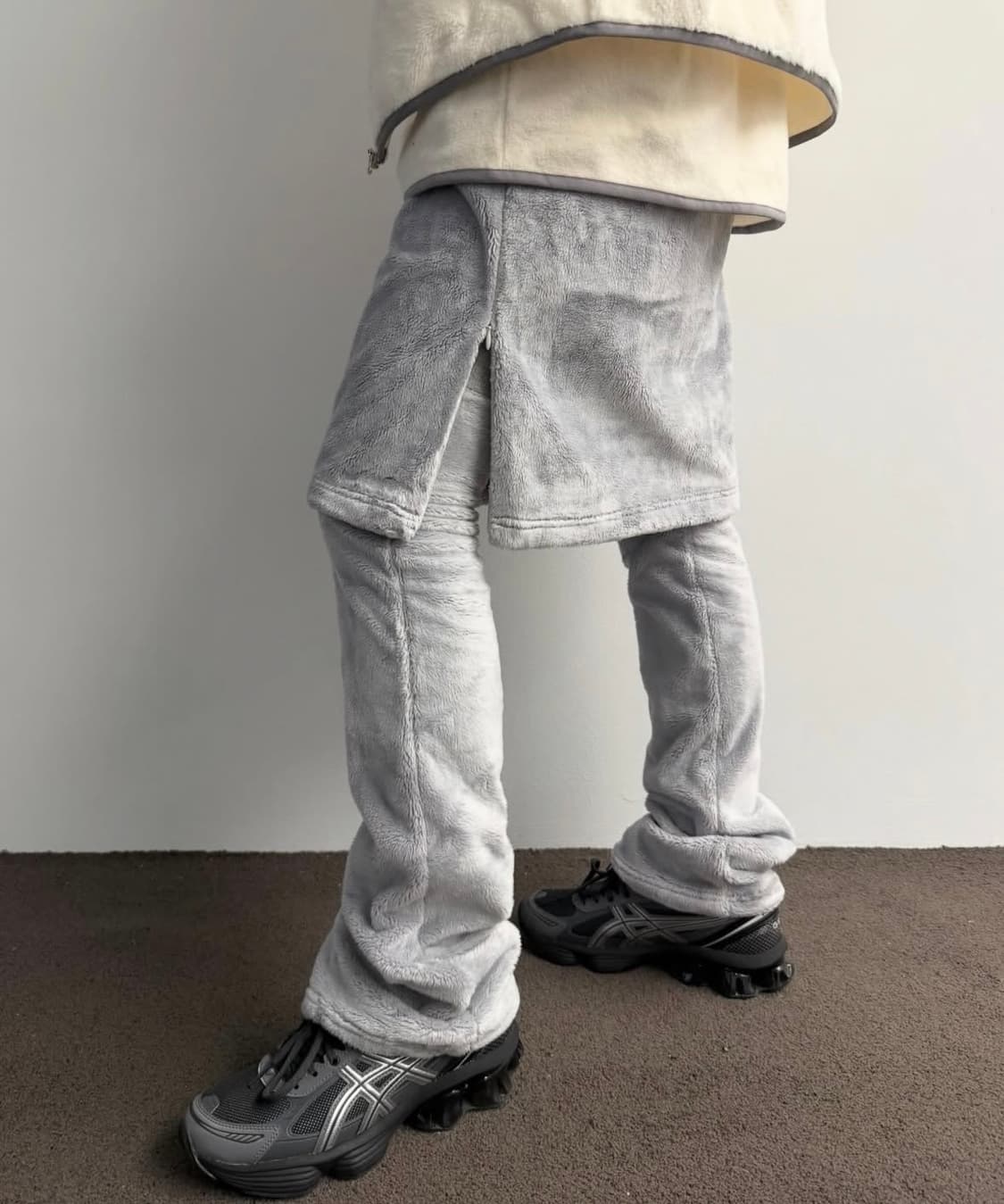 지초이 컴포트 25-004 플리스 보아 스커트 라이트그레이 상품이미지1