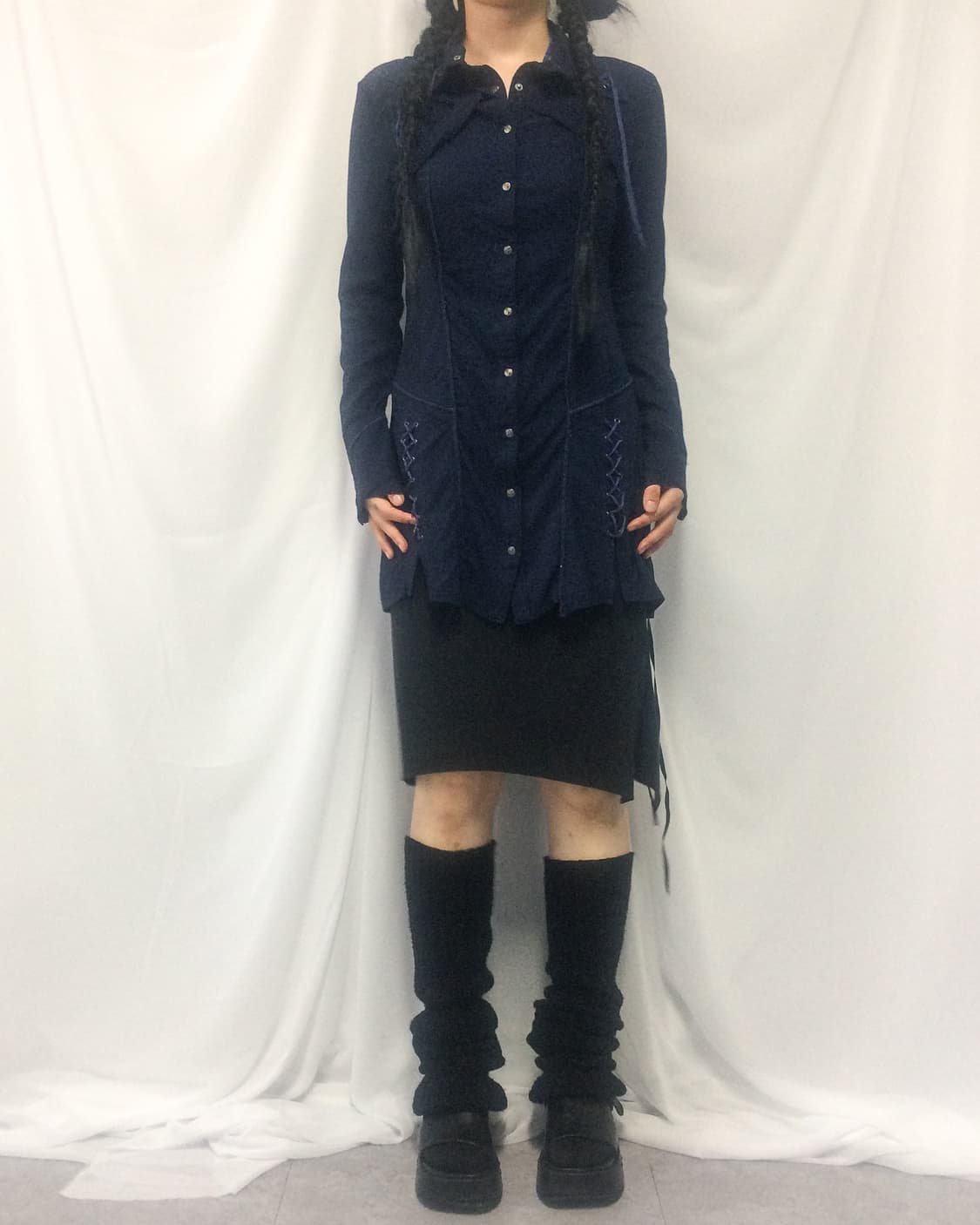 Ozz croce lace up point shirt 상품이미지1
