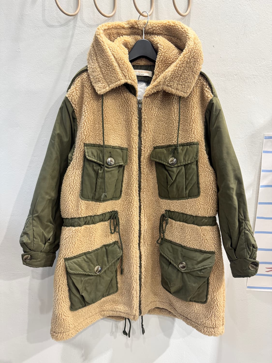 vintage 보아배색 누비야상 상품이미지1