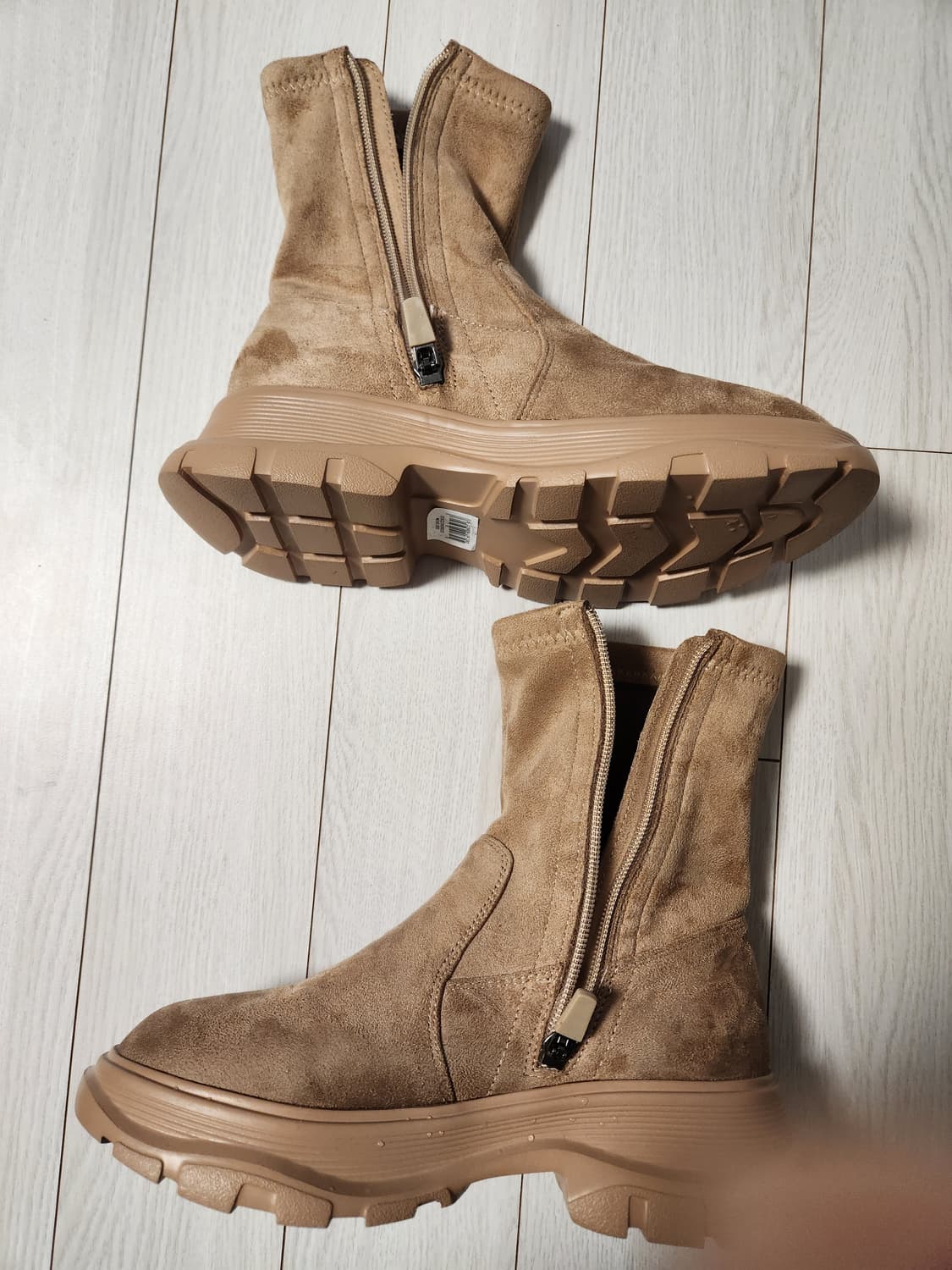 새상품급)엠.무크 원콧 스판부츠 스웨이드 베이지 사이즈230 집에서 한번 상품이미지5