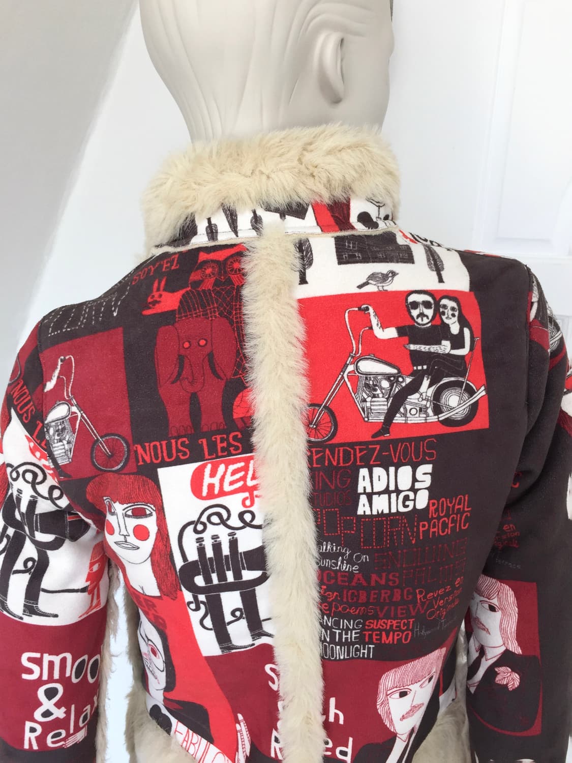 Spain Designer Iconic Pattern Fur Jacket 상품이미지4