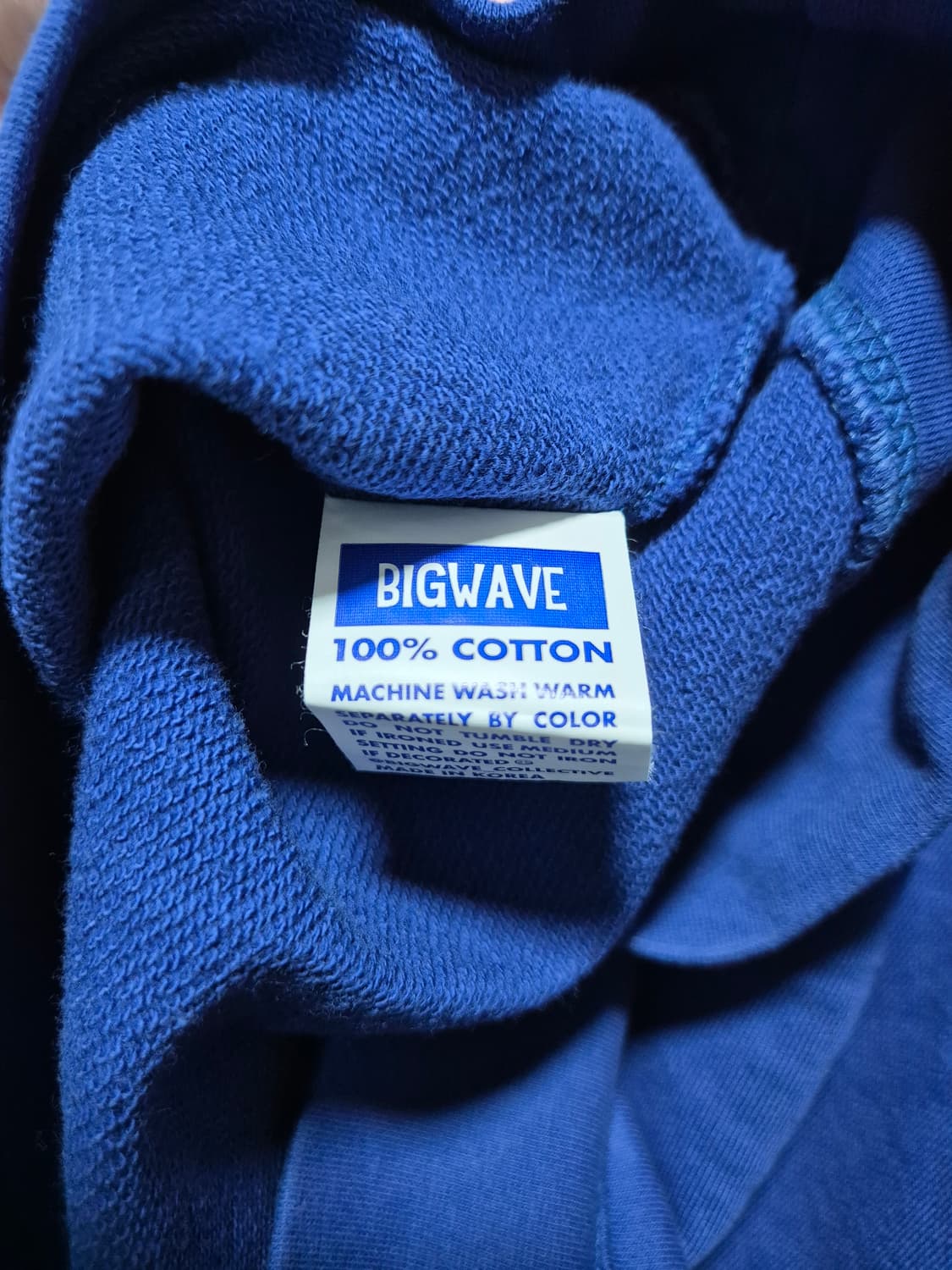 (세일)(새상품)빅웨이브 브랜드 반팔 맨투맨 블루네이비 상품이미지8