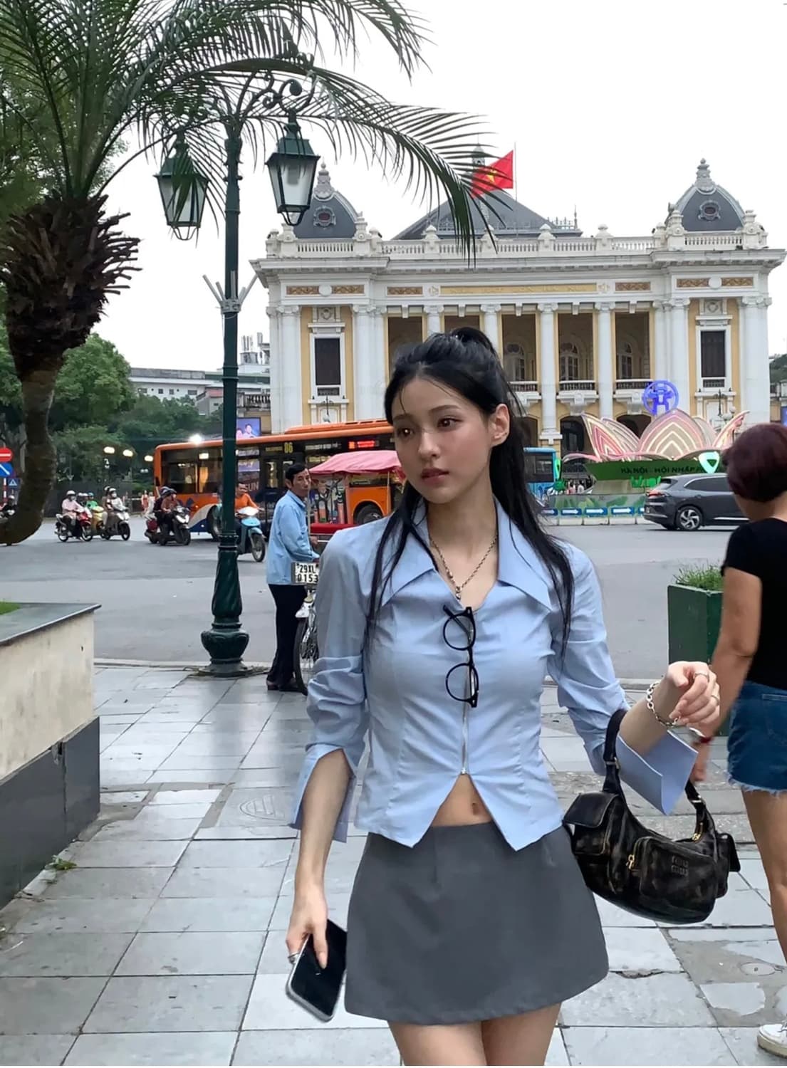 카키포인트 v집업 셔츠 블루 M 상품이미지4