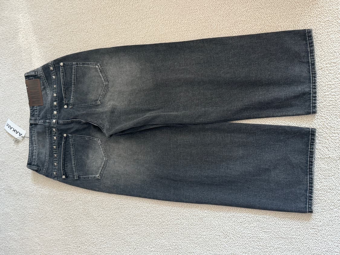 Back Studded Denim Pants (Black) 상품이미지2