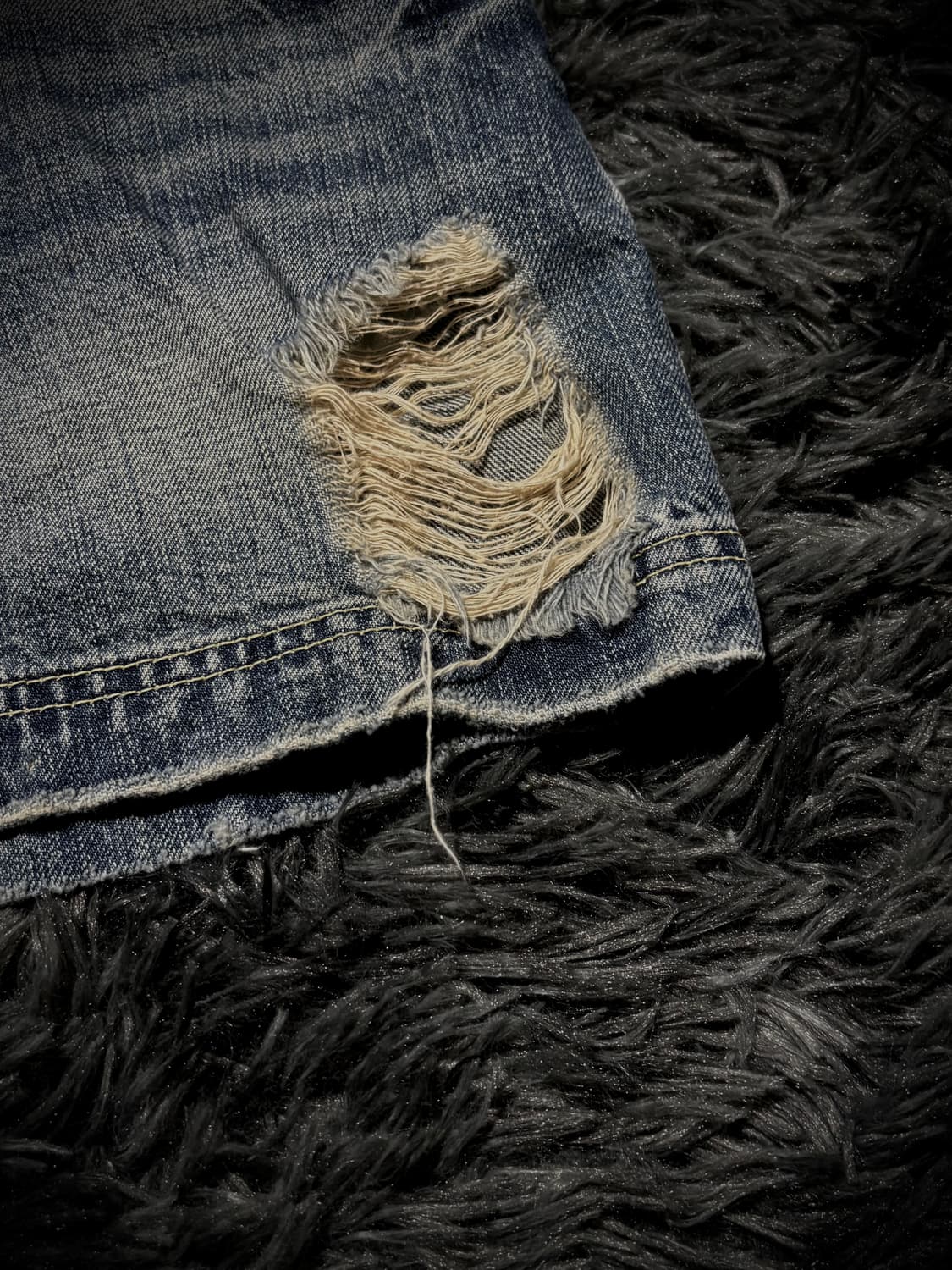 Cecil McBee 데미지 워싱 숏 데님스커트 상품이미지4
