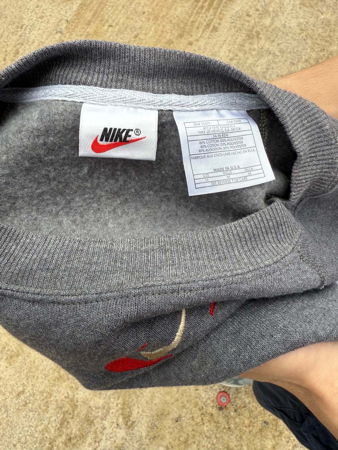 90s Nike 더블 레드 스우시 나이키 스웻셔츠 Made in usa 상품이미지5