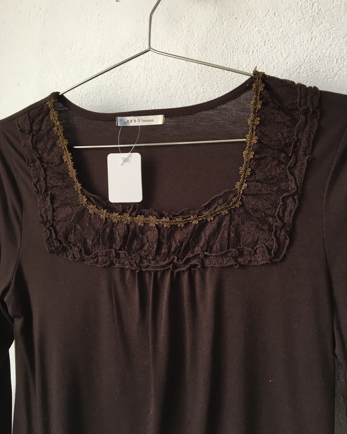 Axes femme lace trimming sleeve 상품이미지5