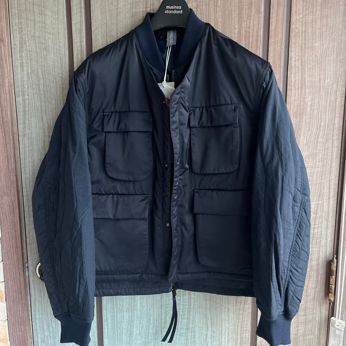 [새상품]언어펙티드 패디드 레이어드 플라이트 자켓 네이비 상품이미지1