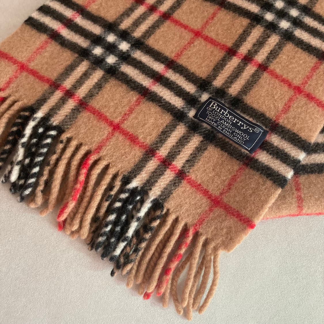 거의새것) 정품 버버리 클래식 노바체크 램스울100 머플러 목도리 상품이미지4
