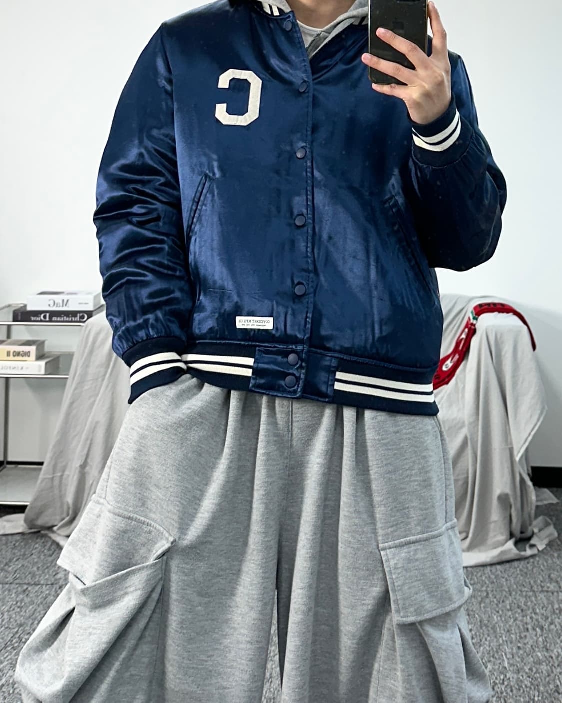 커버낫 C로고 바시티 자켓 L 상품이미지3