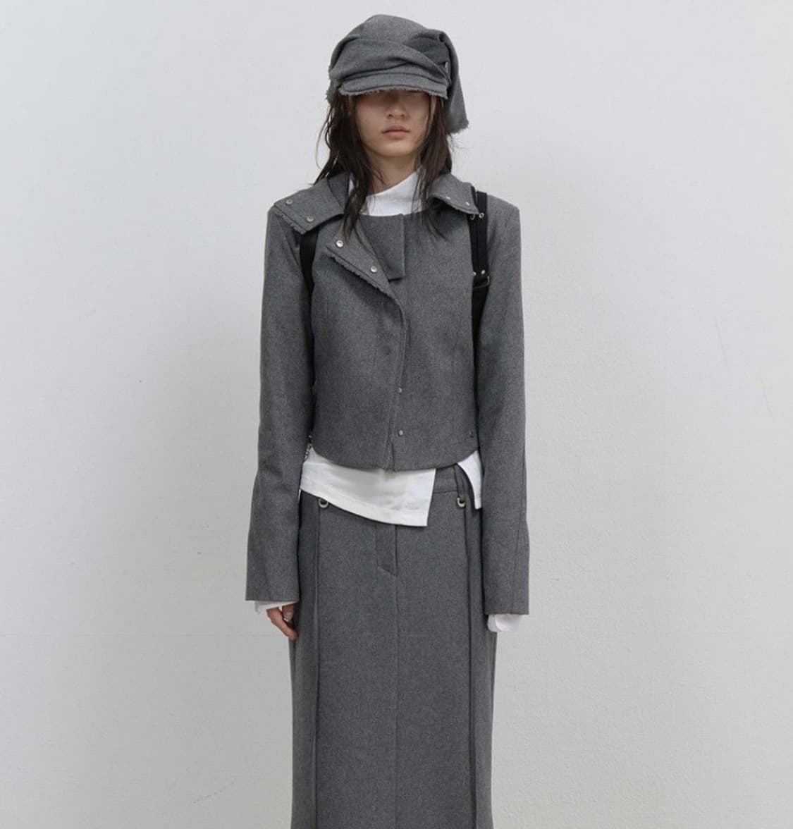 [오호스] 레이어드 볼레로 울 자켓  *한로로 착용 모델 상품이미지5