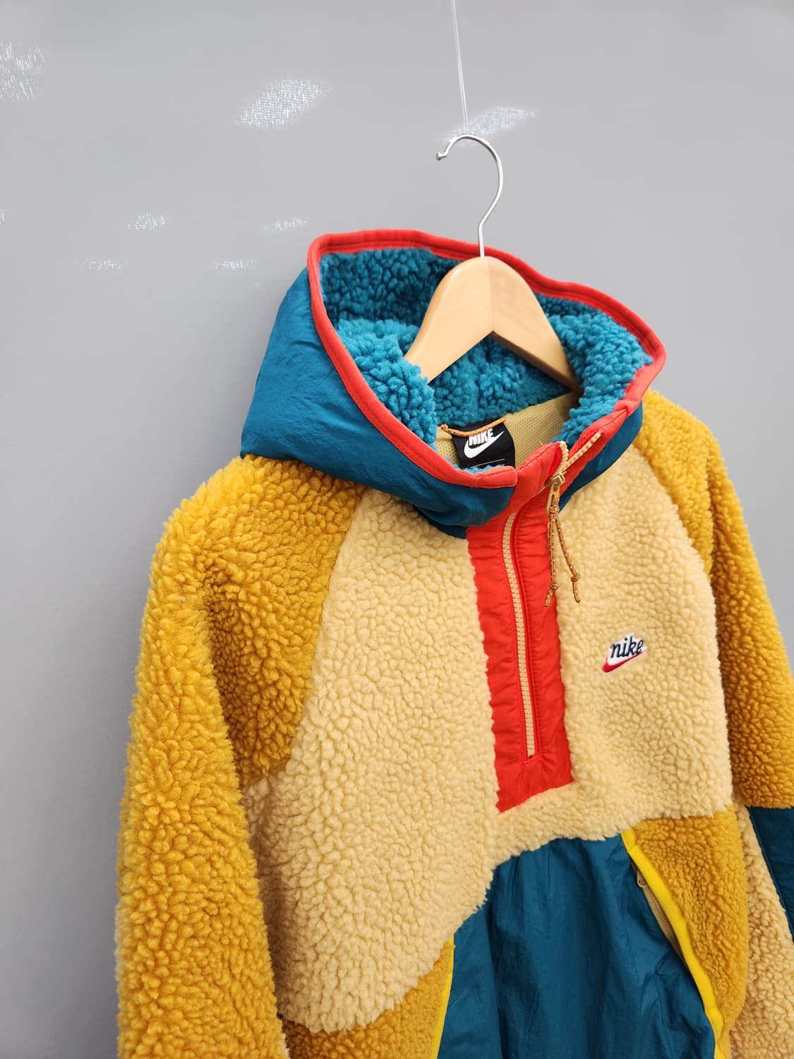 나이키 스우시 헤리티지 셰르파 후리스 풀오버 아노락 반집업 상품이미지3